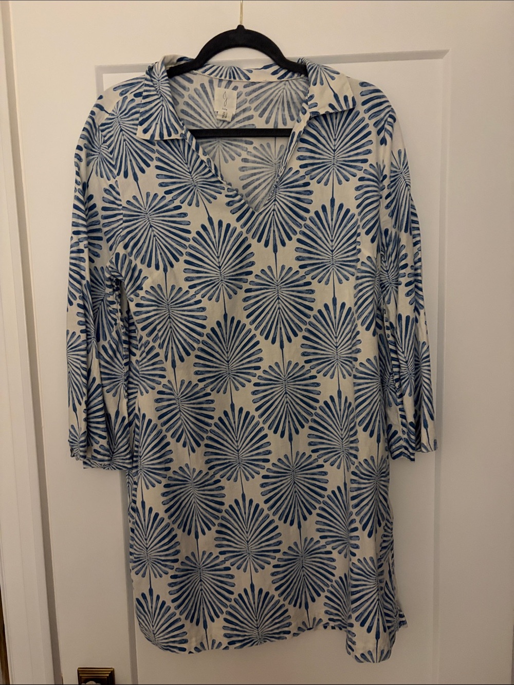 Joie Blue and White Printed Swim Cover-Up Tunic